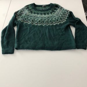 Twik green fuzzy sweater brand new